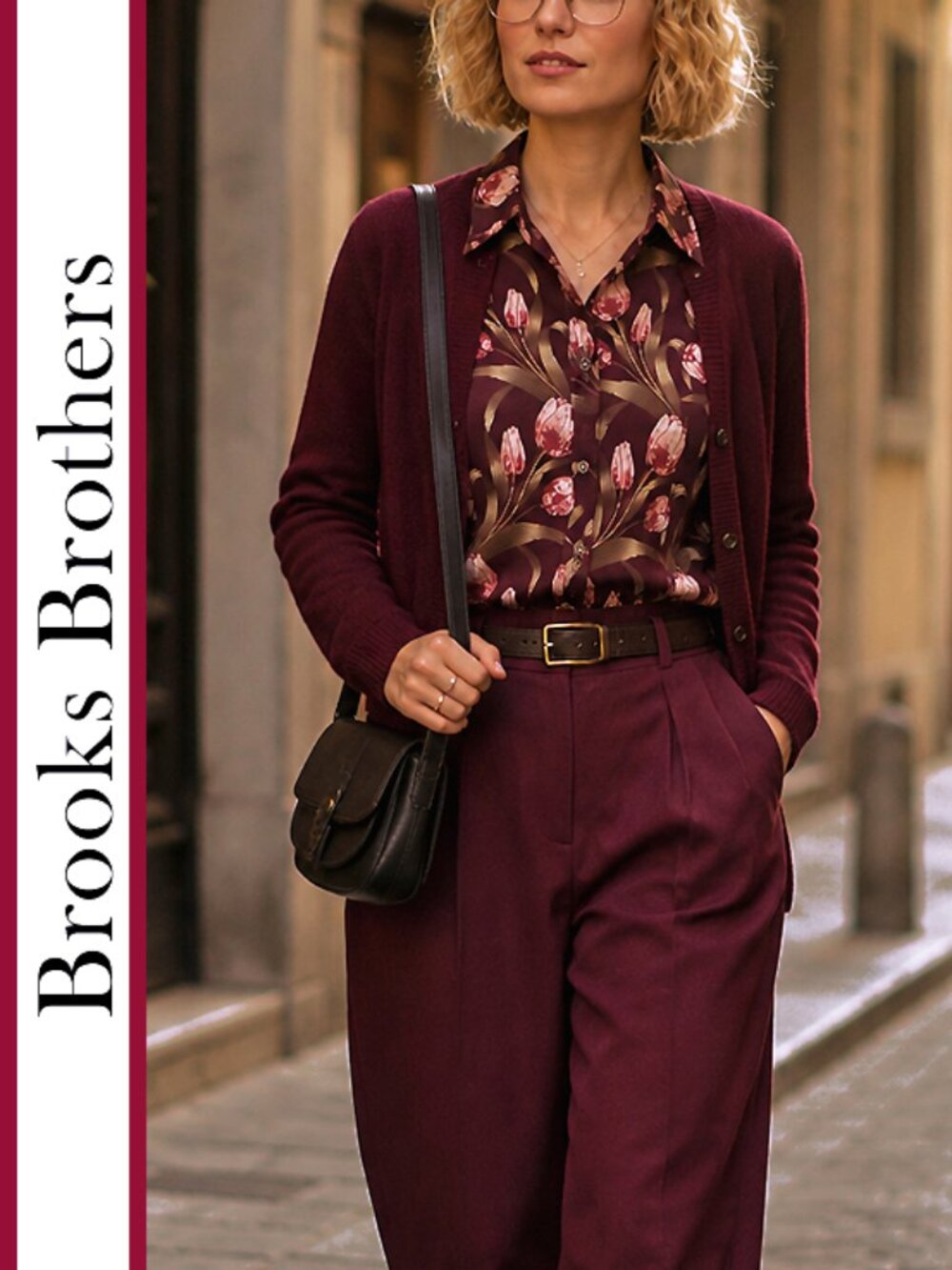 Brooks Brothers | Floral Print Button Front Shirt Blouse